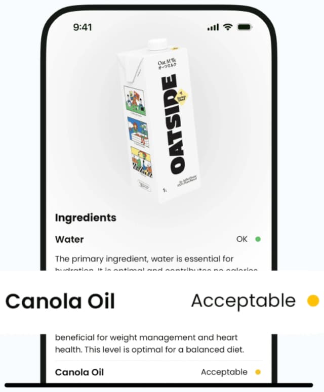 SafeChoice ingredient analysis screen